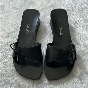 Ann Taylor Black Women's Slide Sandals
